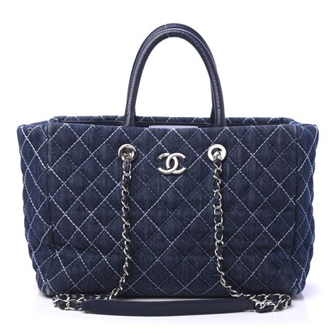 sac plage coco chanel|chanel denim shopping bags.